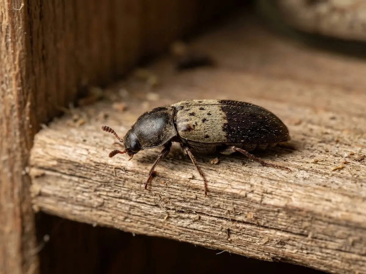 Speckkäfer (Dermestes) – Nahaufnahme