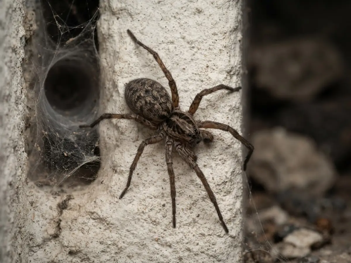 Spinnen (Tegenaria) – Nahaufnahme